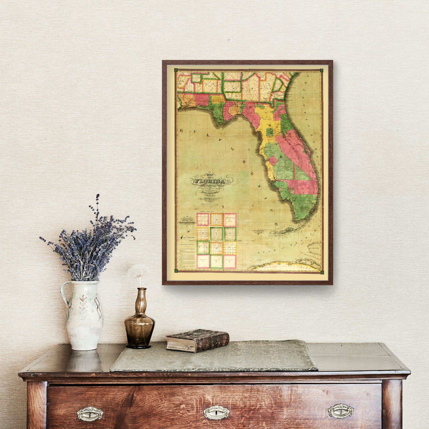 Vintage Map of Florida 1829