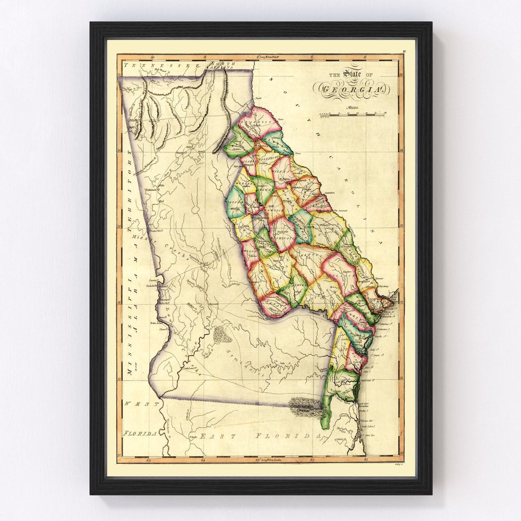 Vintage Map of Georgia 1810