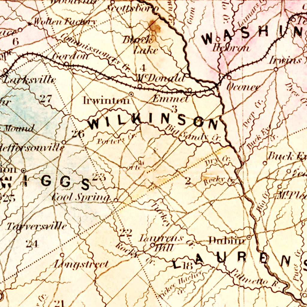 Vintage Map of Georgia 1848