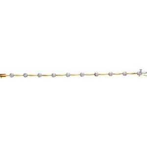 14K Yellow/White Gold 1 CTW Natural Diamond Line 7 1/2" Bracelet – image 3