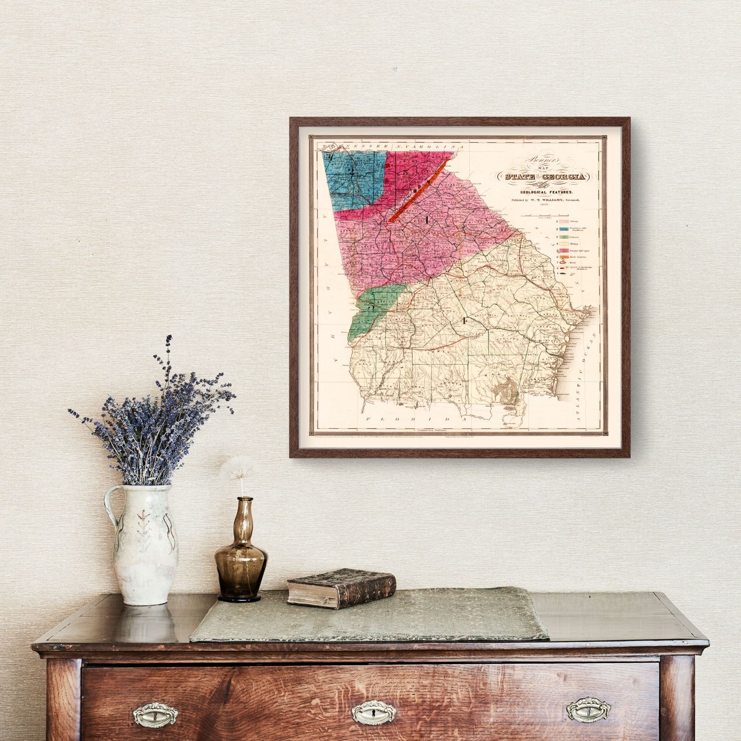 Vintage Map of Georgia 1849