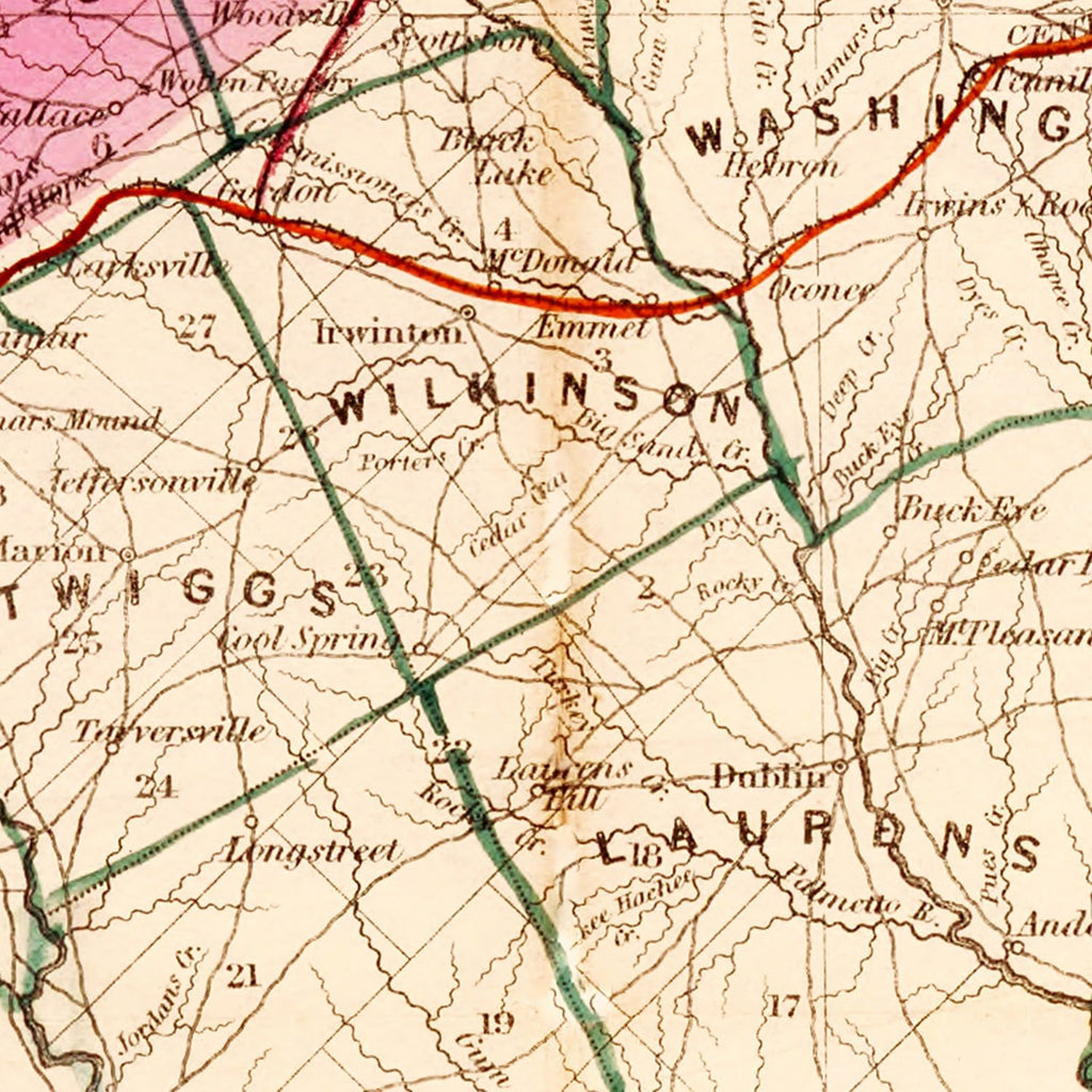 Vintage Map of Georgia 1849