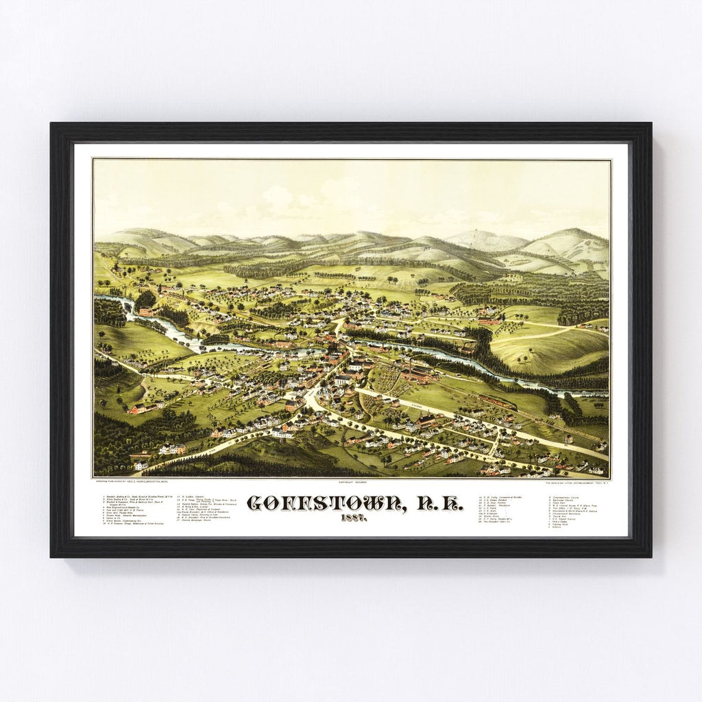 Vintage Map of Goffstown, New Hampshire 1887