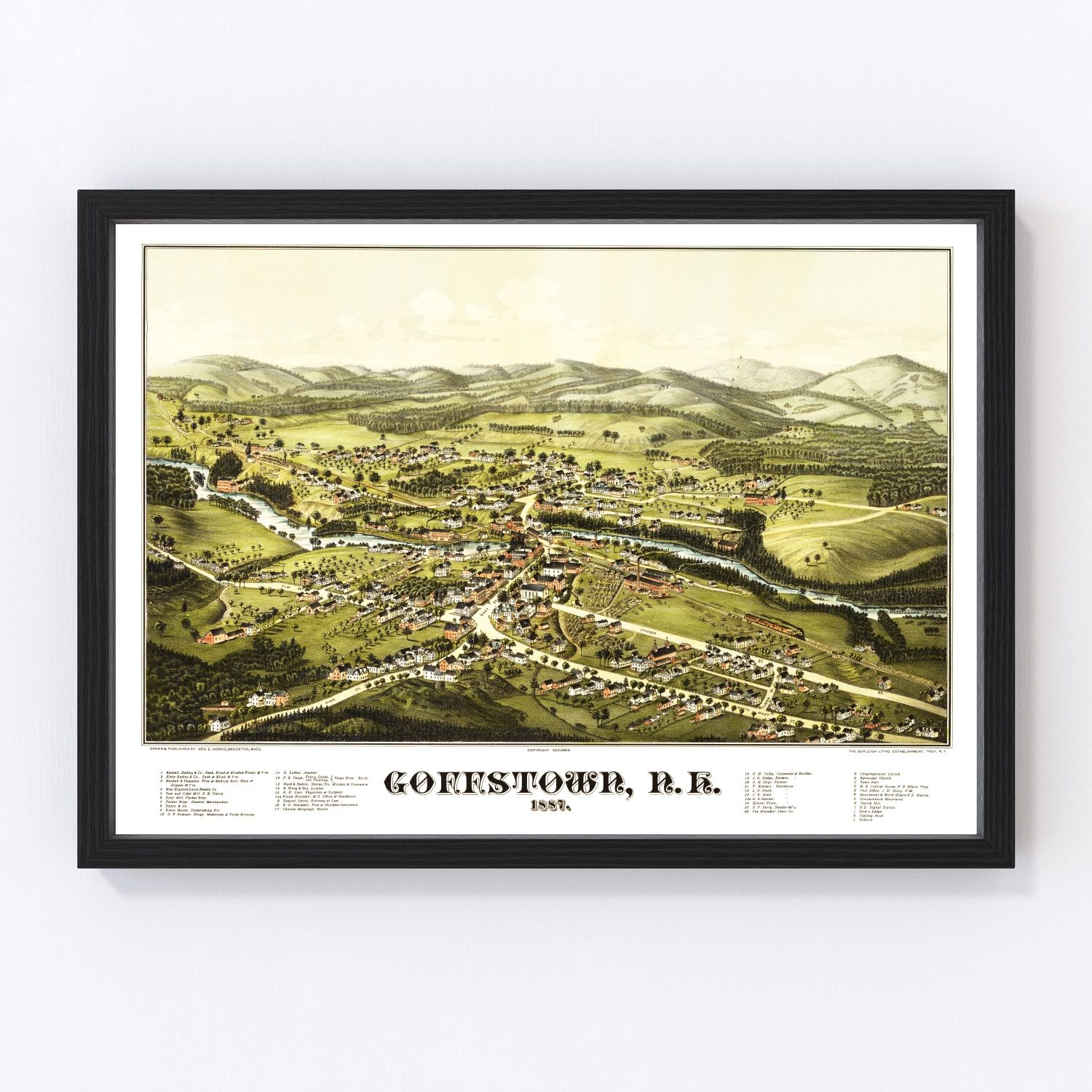 Vintage Map of Goffstown, New Hampshire 1887