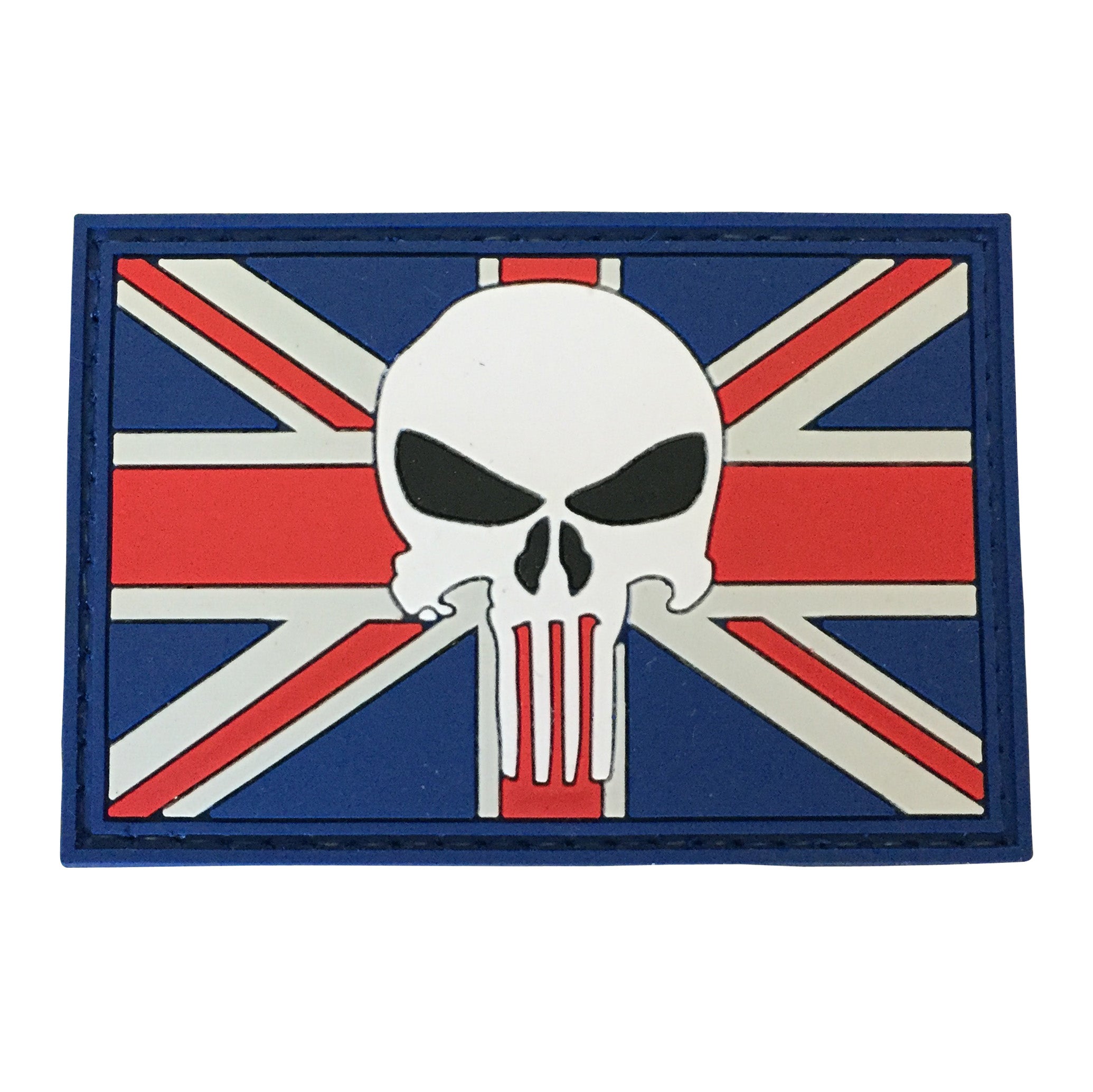 UK Flag with Skull PVC Patch