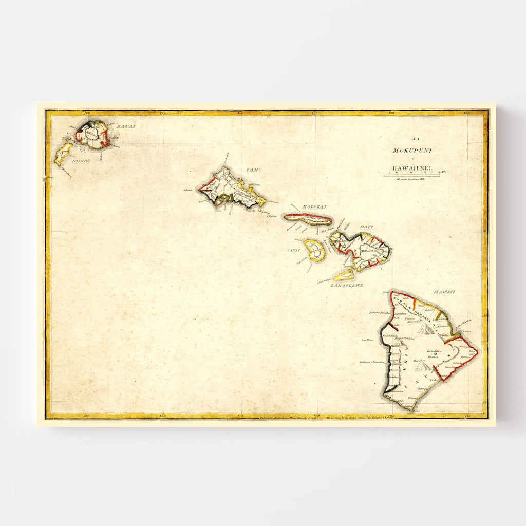 Vintage Map of Hawaii 1893