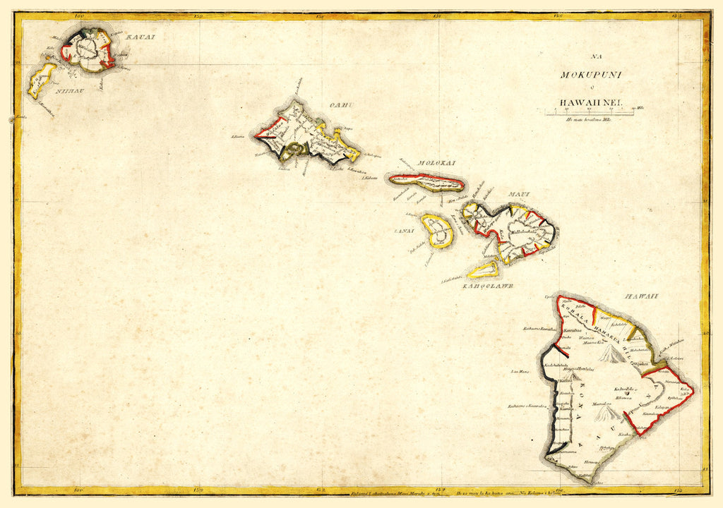 Vintage Map of Hawaii 1893