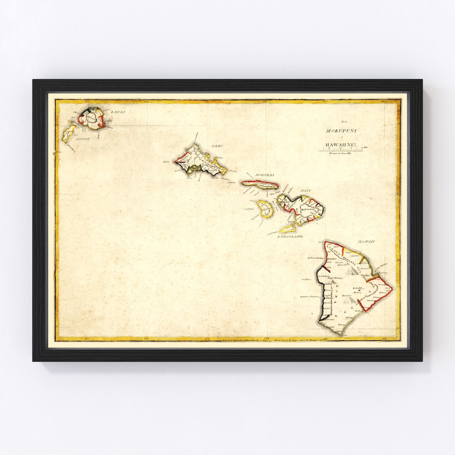 Vintage Map of Hawaii 1893