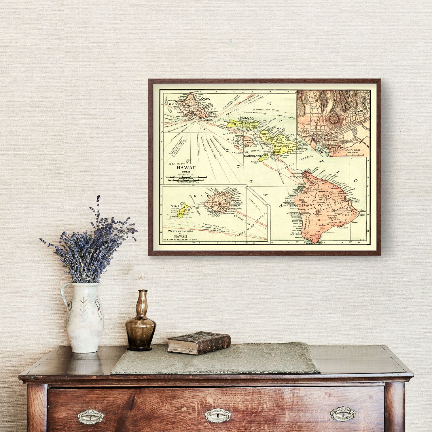 Vintage Map of Hawaii 1912