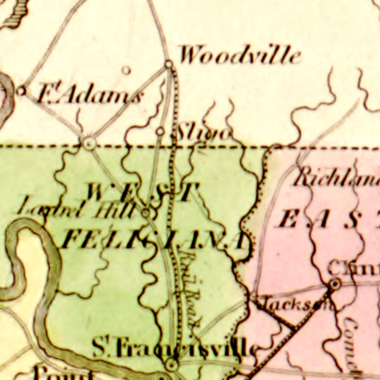 Vintage Map of Louisiana 1848
