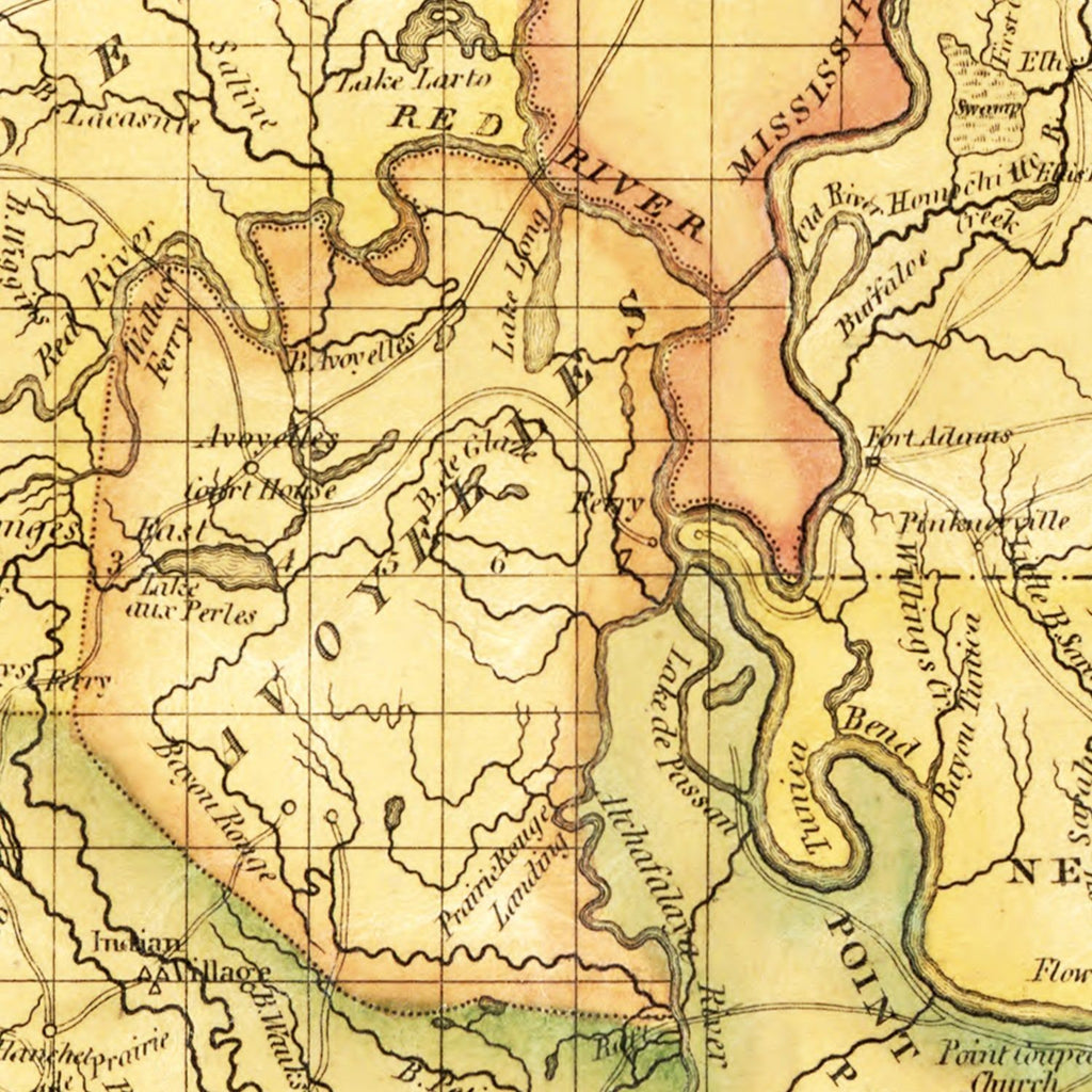 Vintage Map of Louisiana 1820