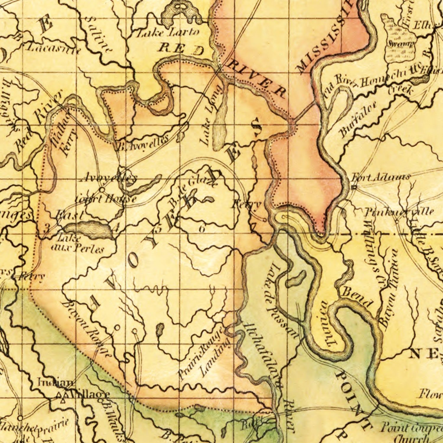 Vintage Map of Louisiana 1820