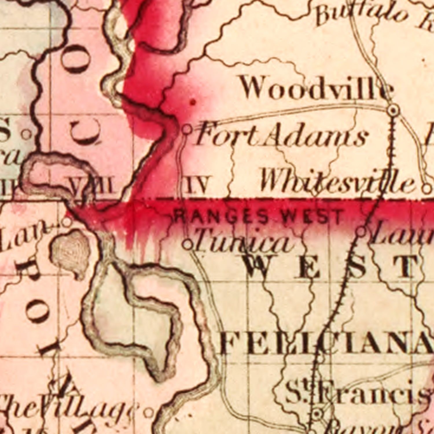 Vintage Map of Louisiana 1855