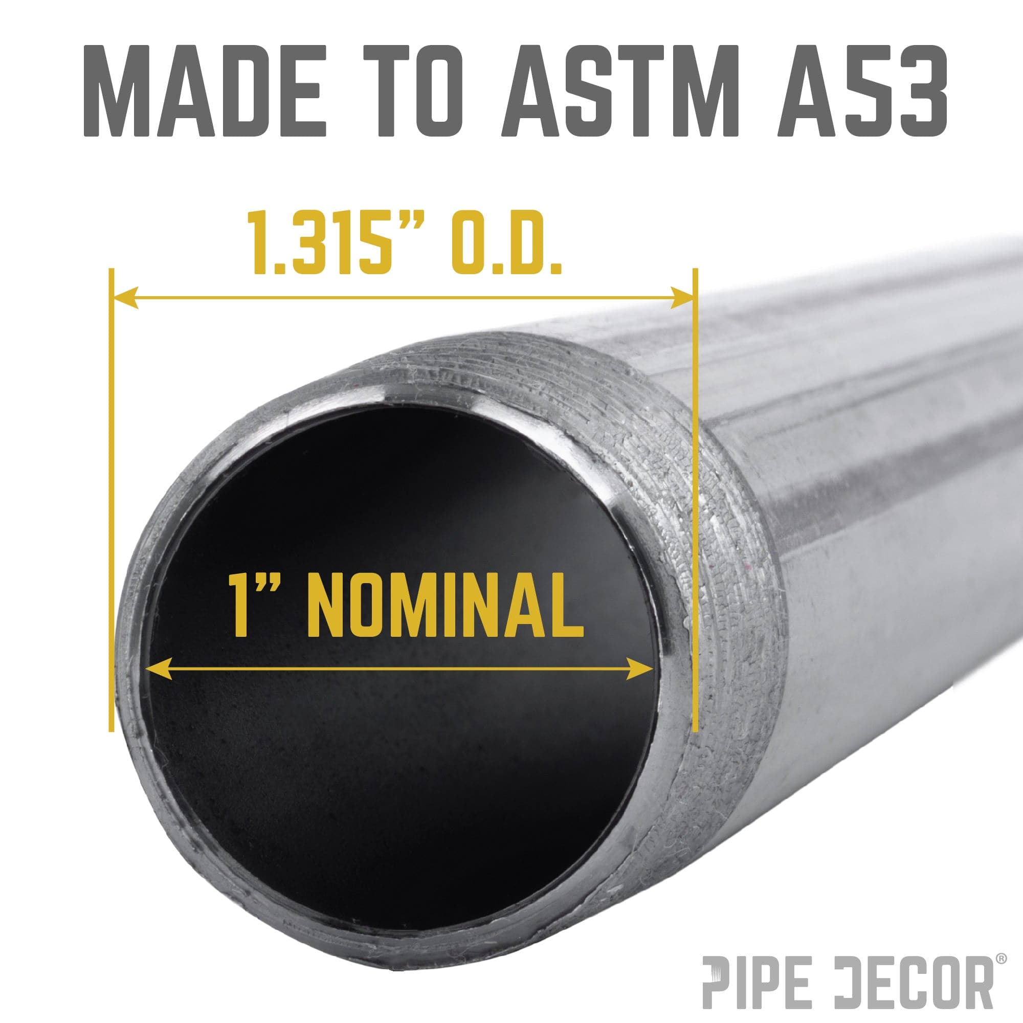 1 in. x 48 in. Black Pipe