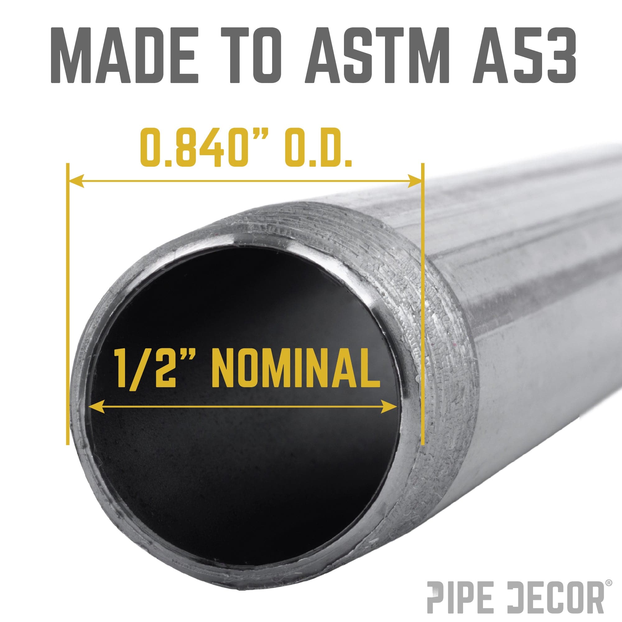 1/2 in. x 72 in. Black Pipe