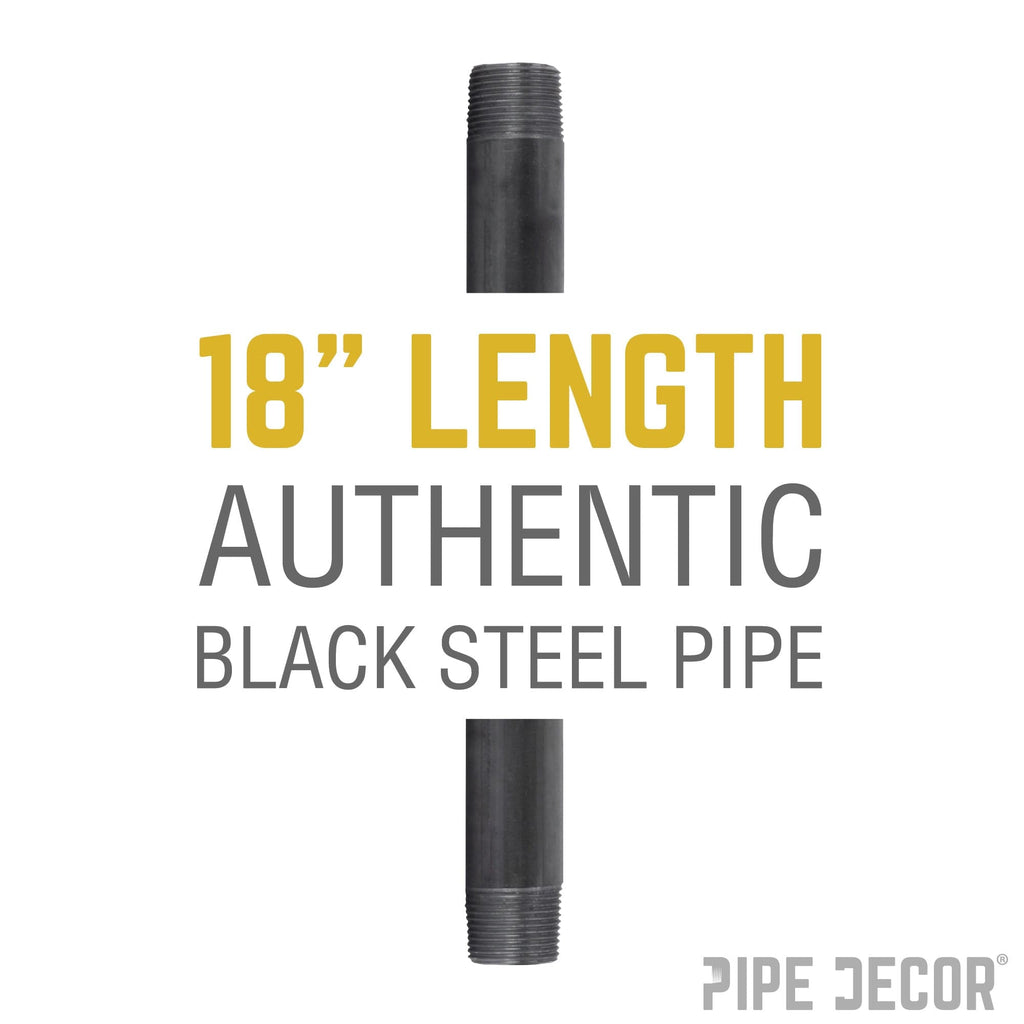 2 in. x 18 in. Black Pipe