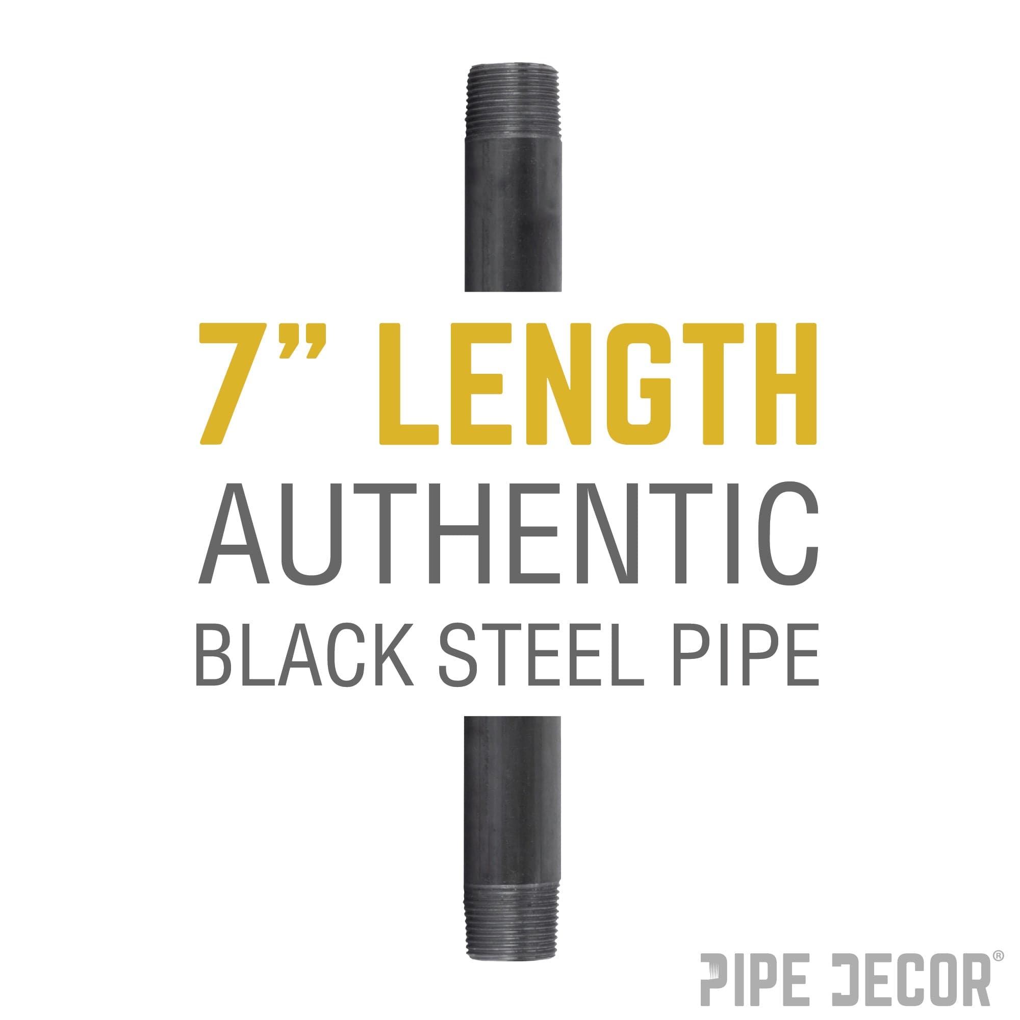 2 in. x 7 in. Black Pipe