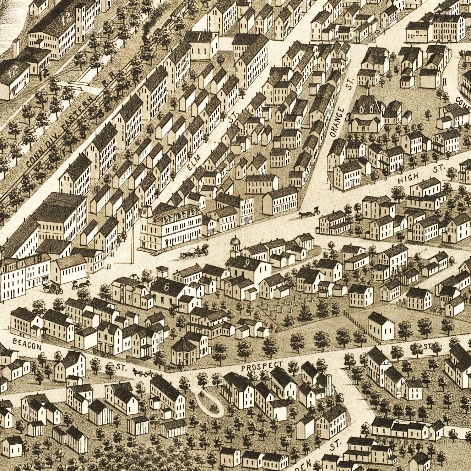 Vintage Map of Great Falls, New Hampshire 1877