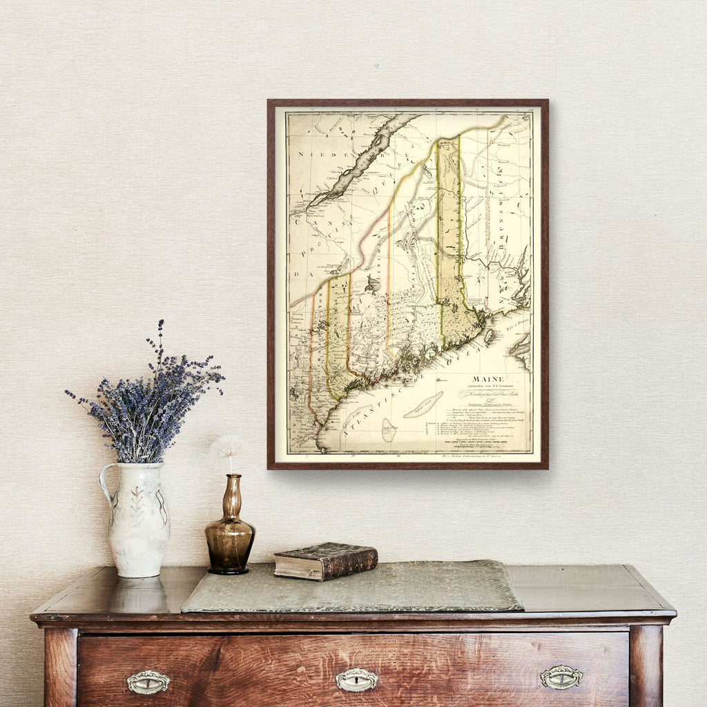 Vintage Map of Maine 1798