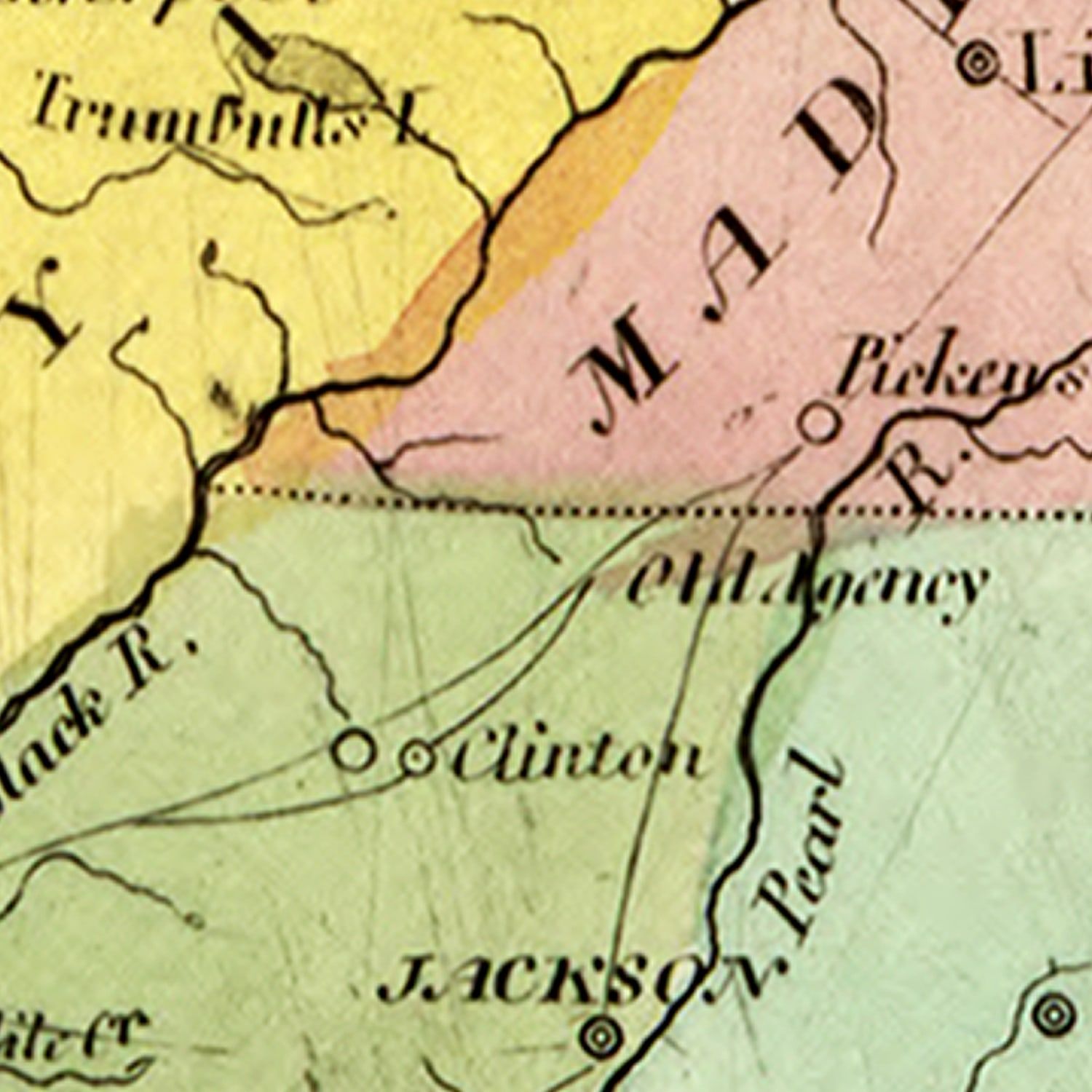Vintage Map of Mississippi 1835