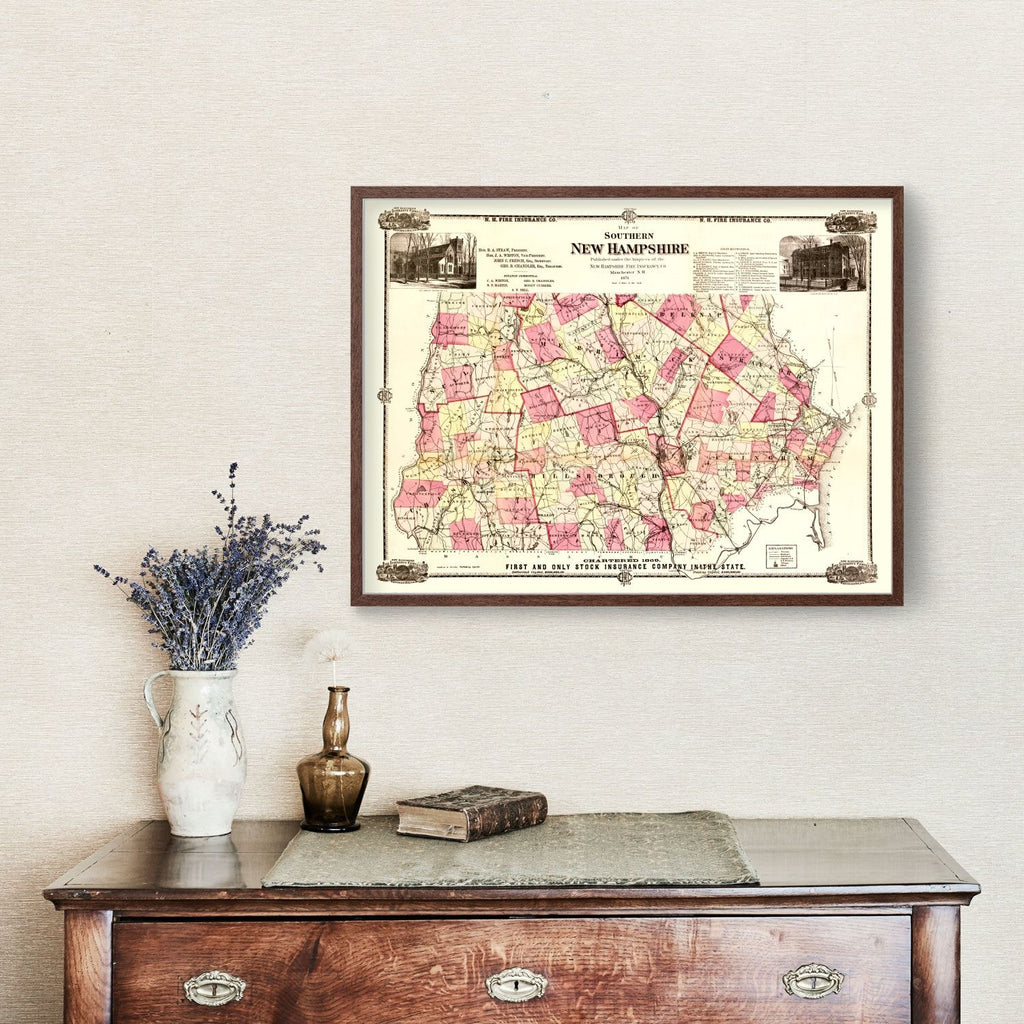 Vintage Map of New Hampshire 1871