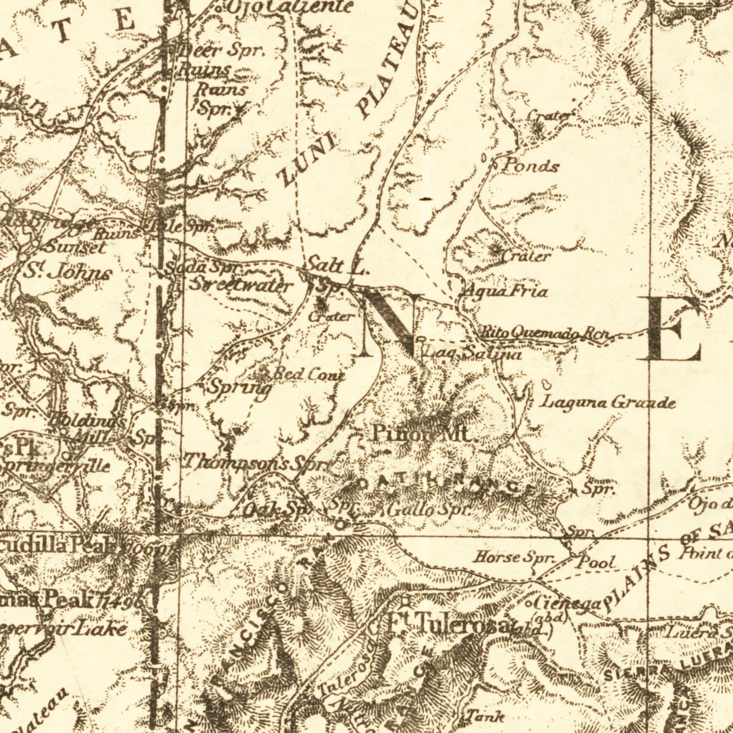 Vintage Map of New Mexico 1879