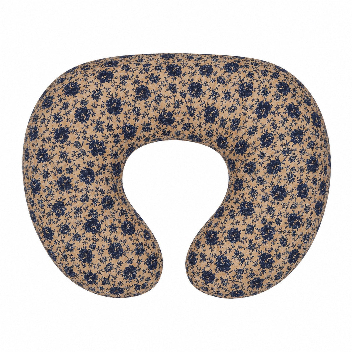 Blue Brown Rose Ruffle Nursing Pillow Cover