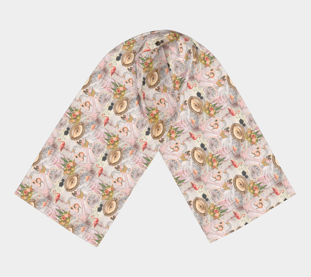 Light Pink Fashion Collage Long Scarf