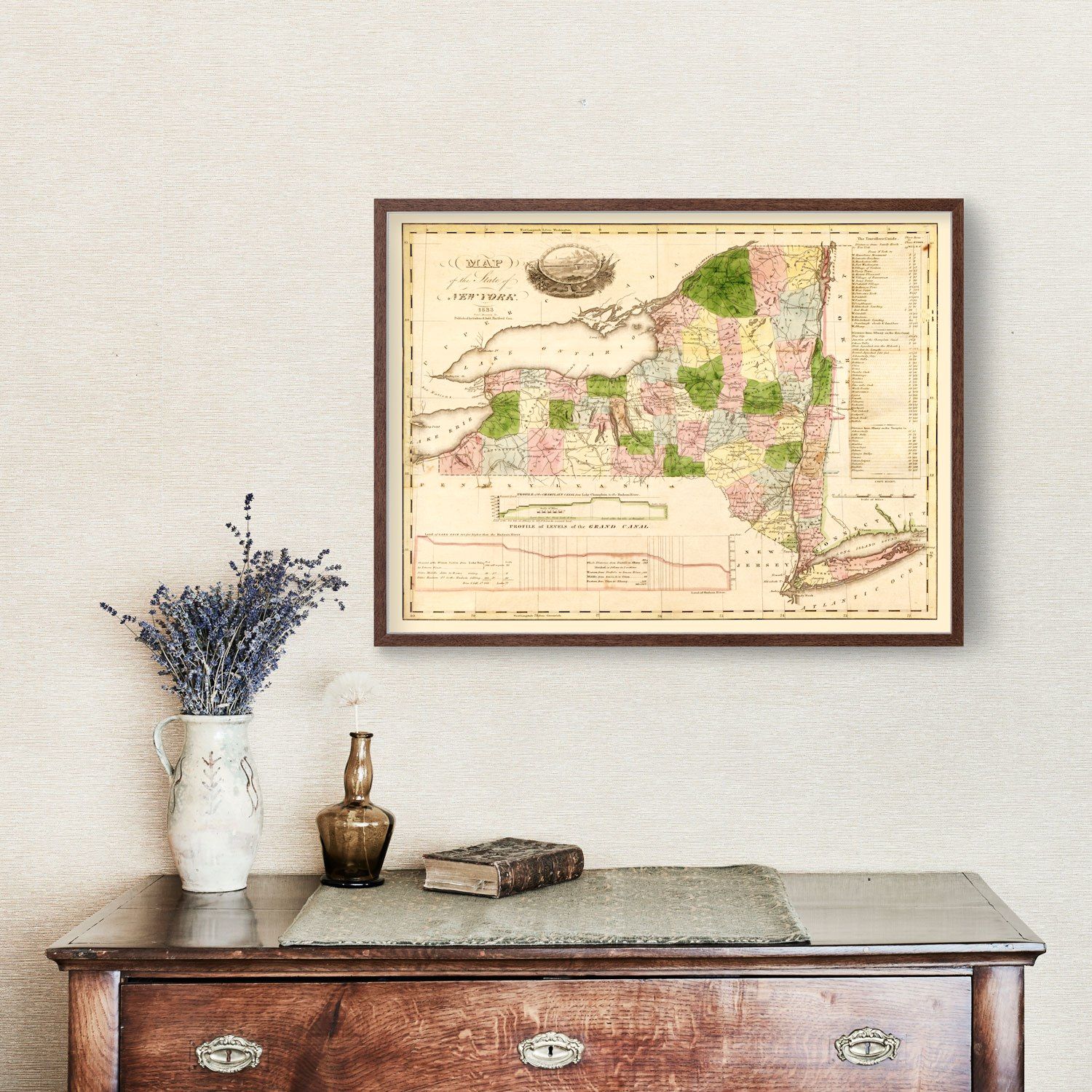 Vintage Map of New York 1833