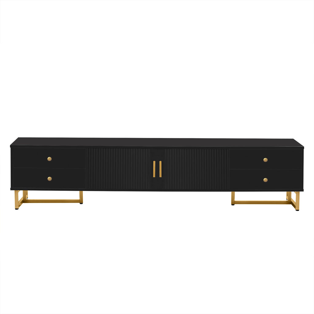 U-Can TV Stand for 65+ Inch TV, Entertainment Center TV Media Console Table, Modern TV Stand with Storage, TV Console Cabinet Furniture for Living Room