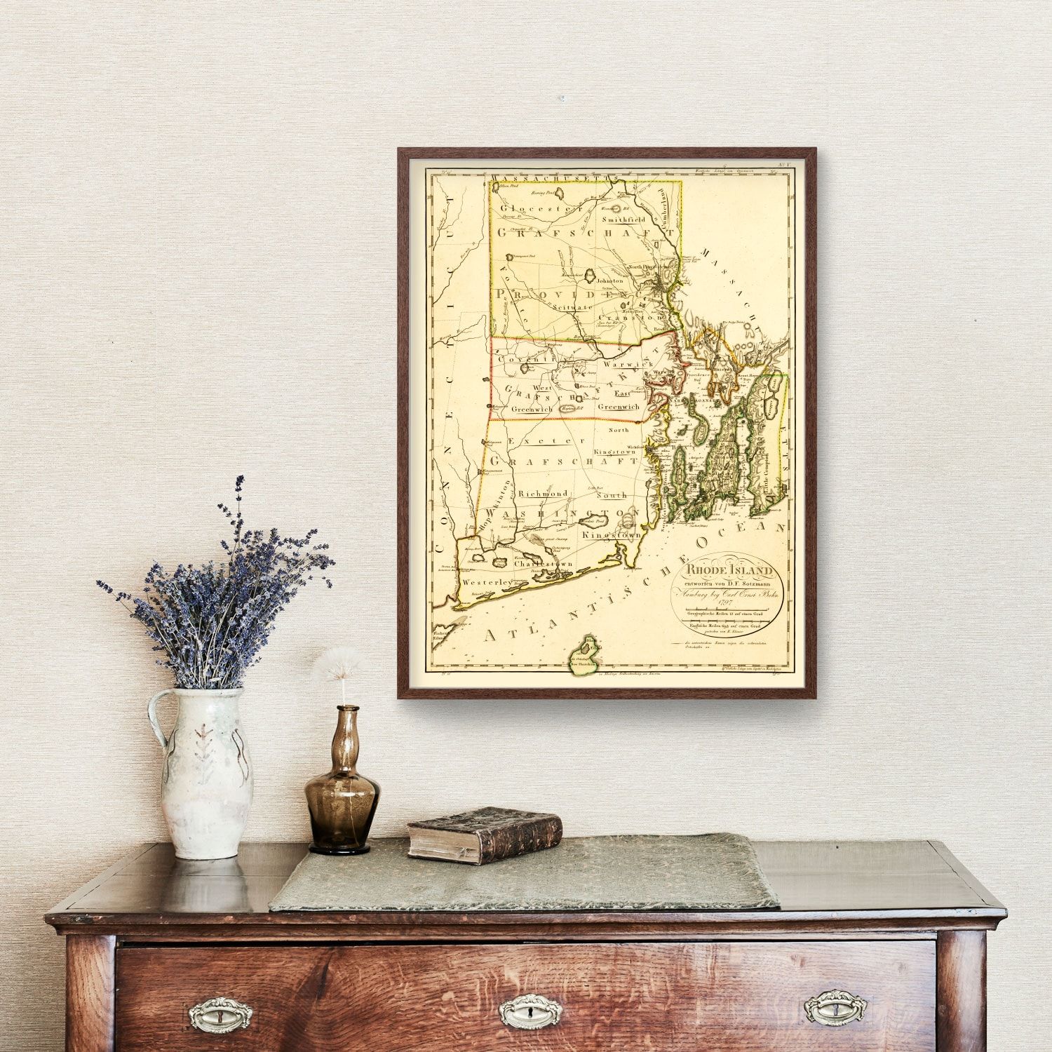 Vintage Map of Rhode Island 1797
