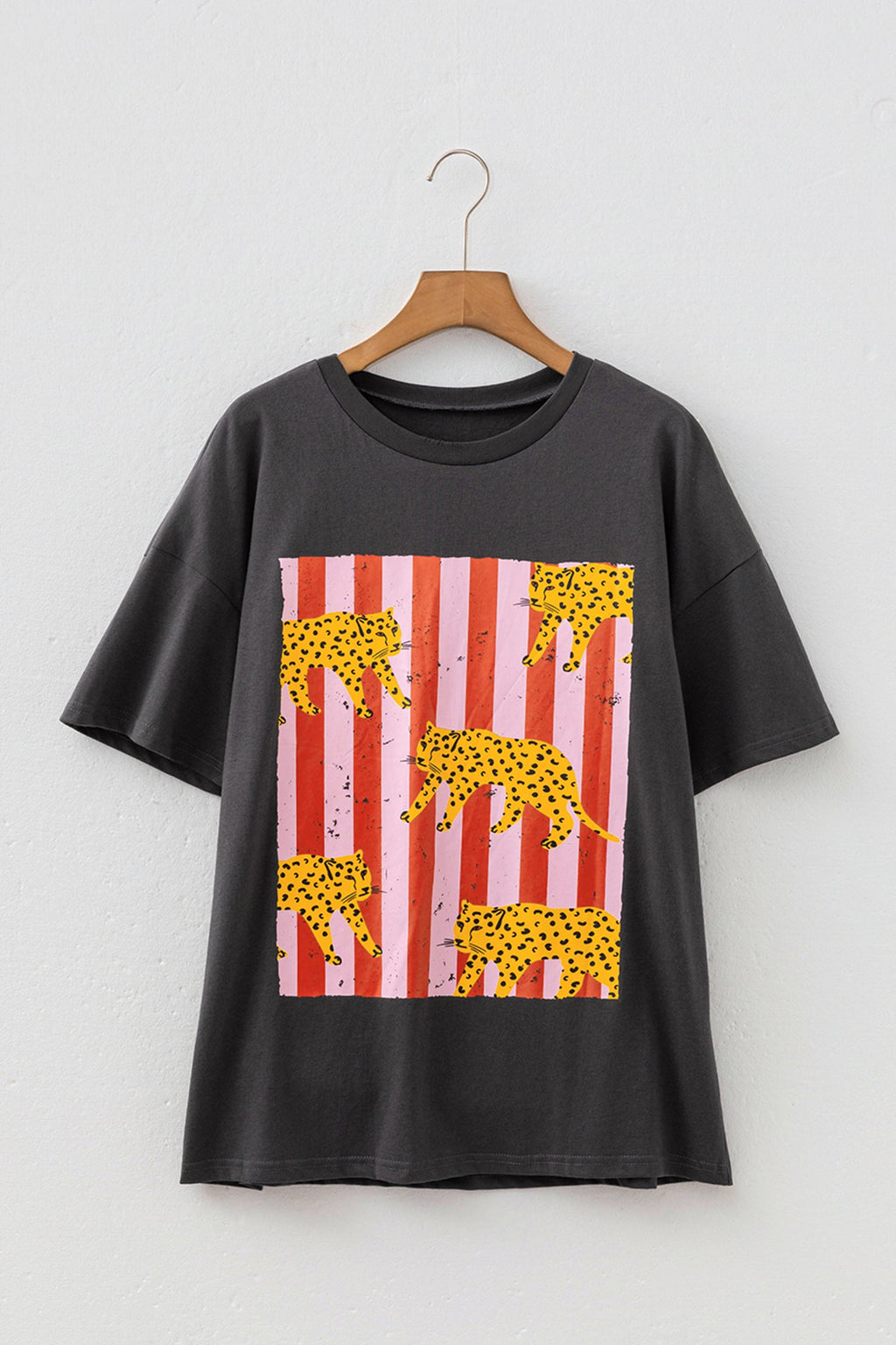 Cheetah Stripe Retro Graphic Short Sleeve Tee