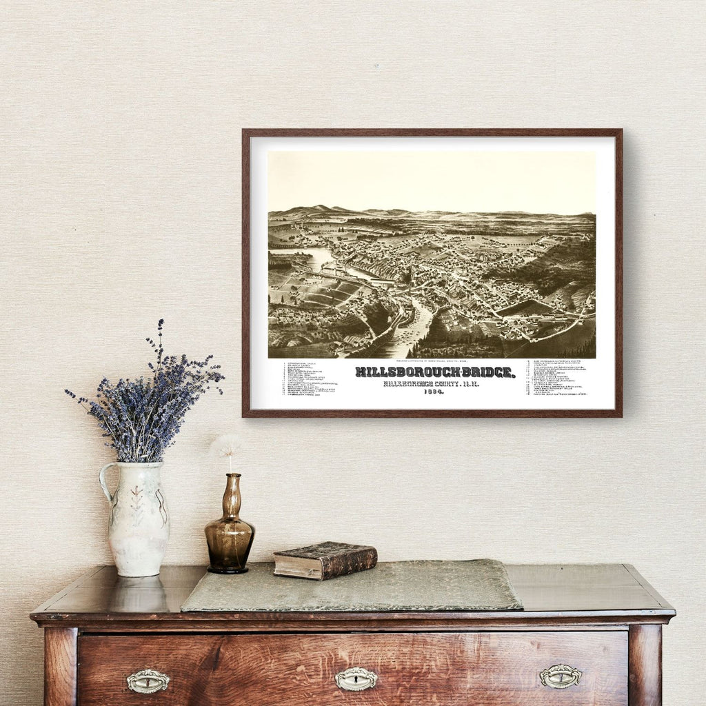Vintage Map of Hillsborough-Bridge, New Hampshire 1884
