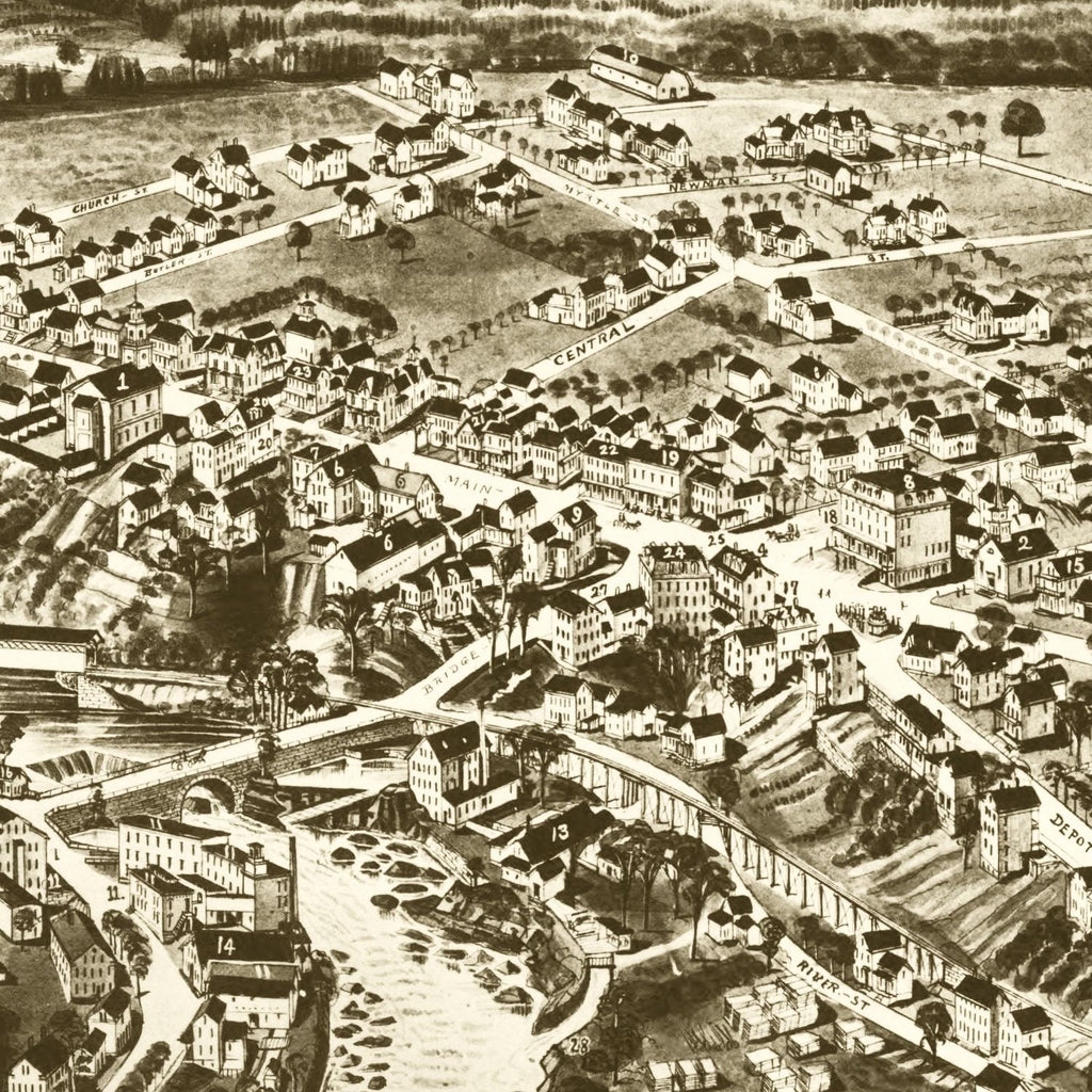 Vintage Map of Hillsborough-Bridge, New Hampshire 1884