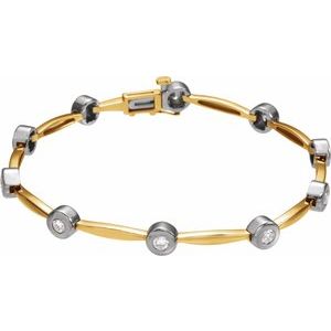 14K Yellow/White Gold 1 CTW Natural Diamond Line 7 1/2" Bracelet