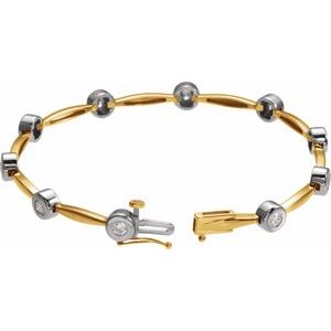 18K White Gold 3 mm Round Line 7" Bracelet Mounting – image 3