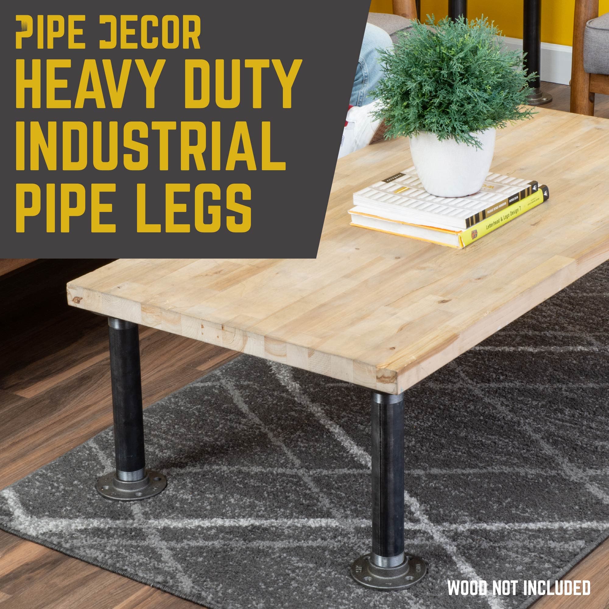 1 1/2 in. x 12 in. Round Flange Pipe Table Legs - 2 Pack