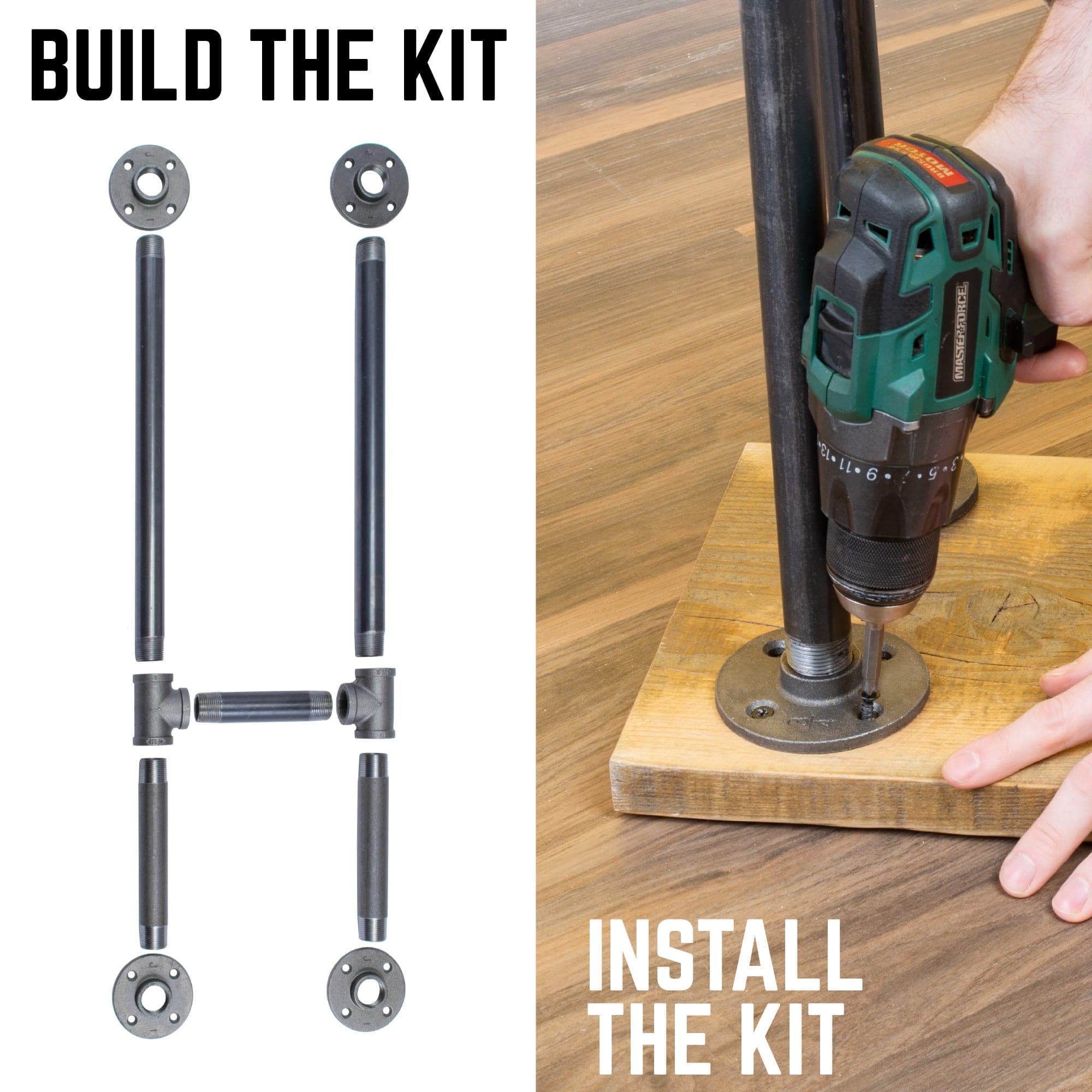 1 in. Heavy Duty H Round Flange Desk Support Leg - 1 Leg