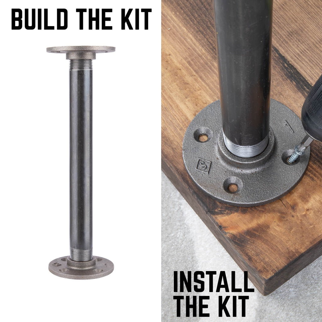1 in. x 12 in. Round Flange Pipe Table Legs - 4 Pack