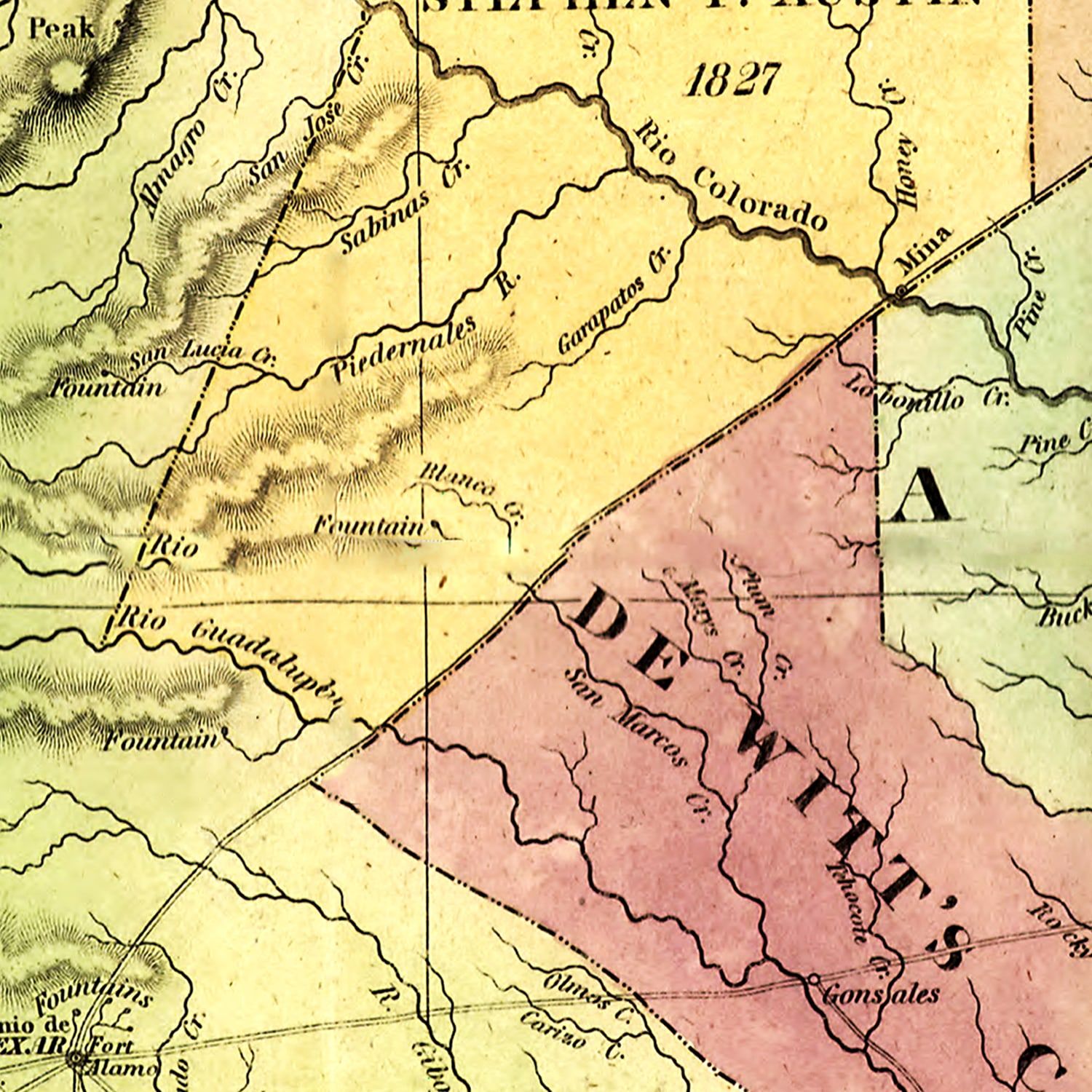 Vintage Map of Texas 1837