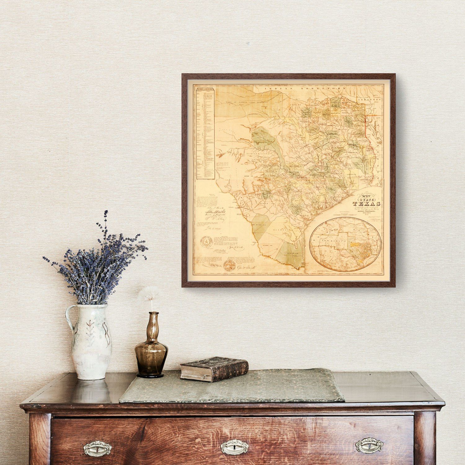 Vintage Map of Texas 1853