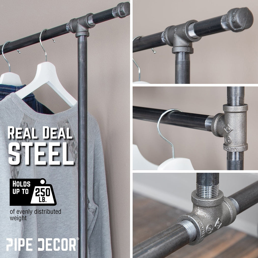 82 in. Rolling Double Rod Clothing Rack