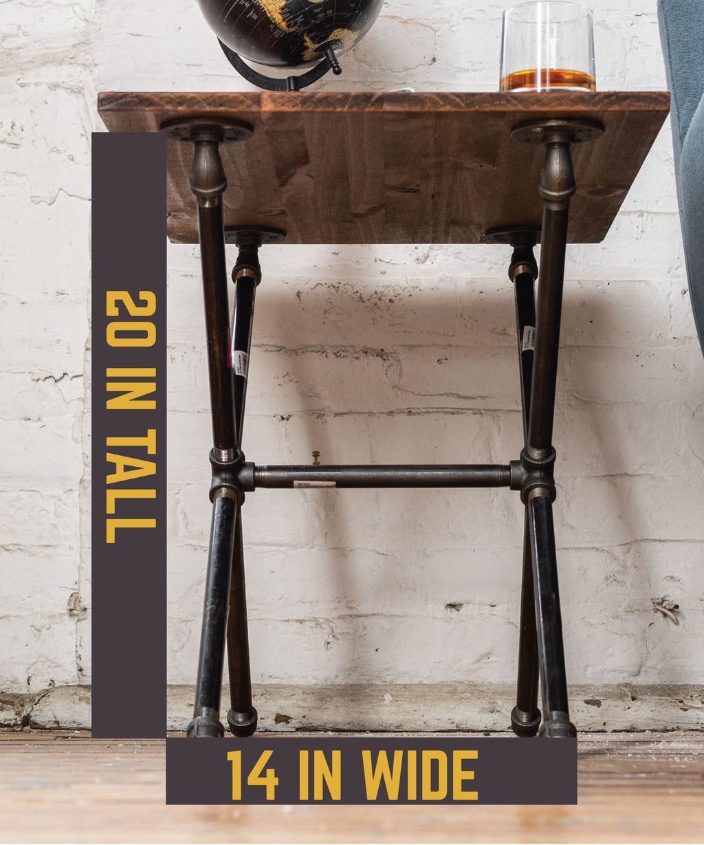Criss Cross End Table By PIPE DECOR