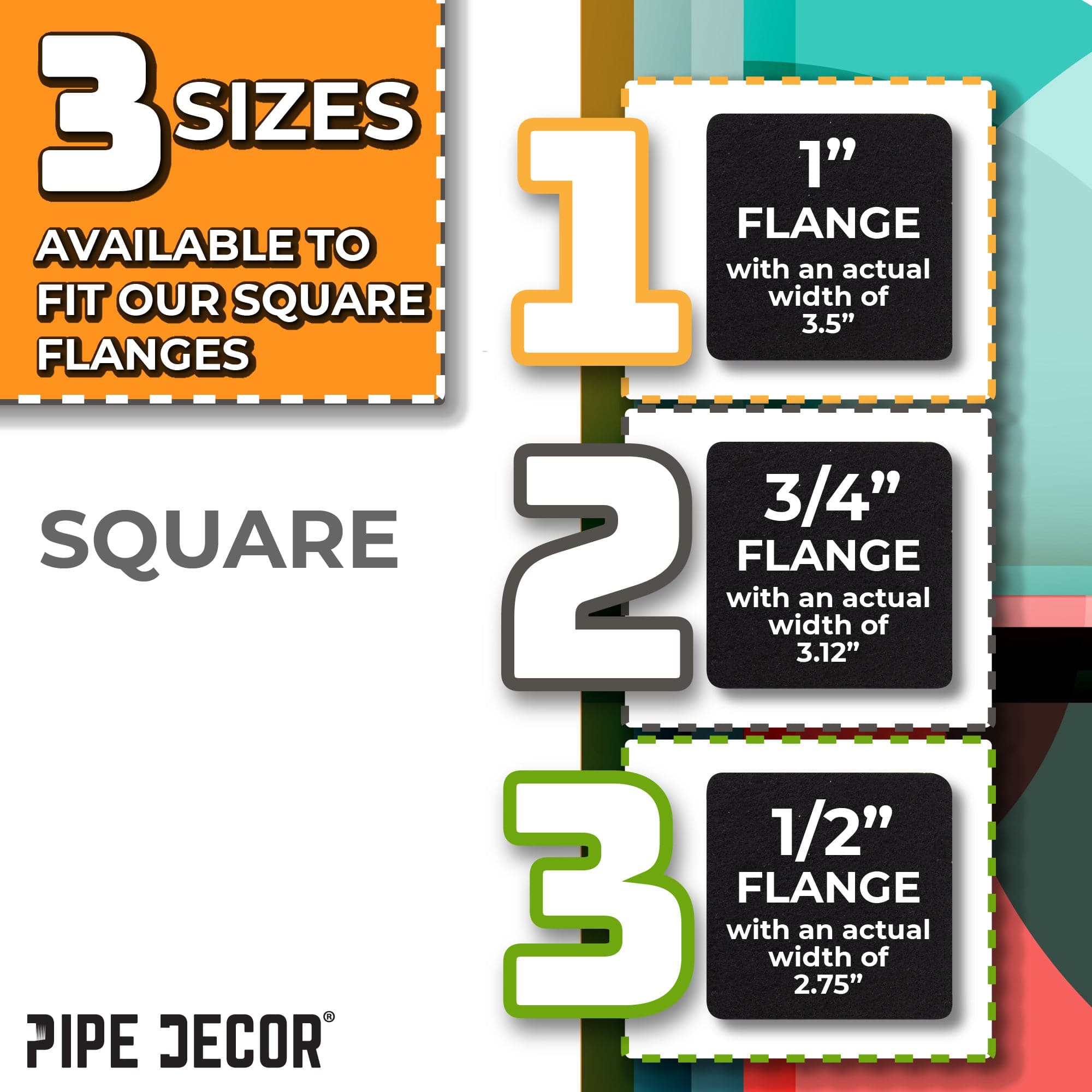 Heavy Duty Square Felt Pad for 1 in. Pipe Floor Flange, 3.5 in. x 3.5 in. (4-Pack)