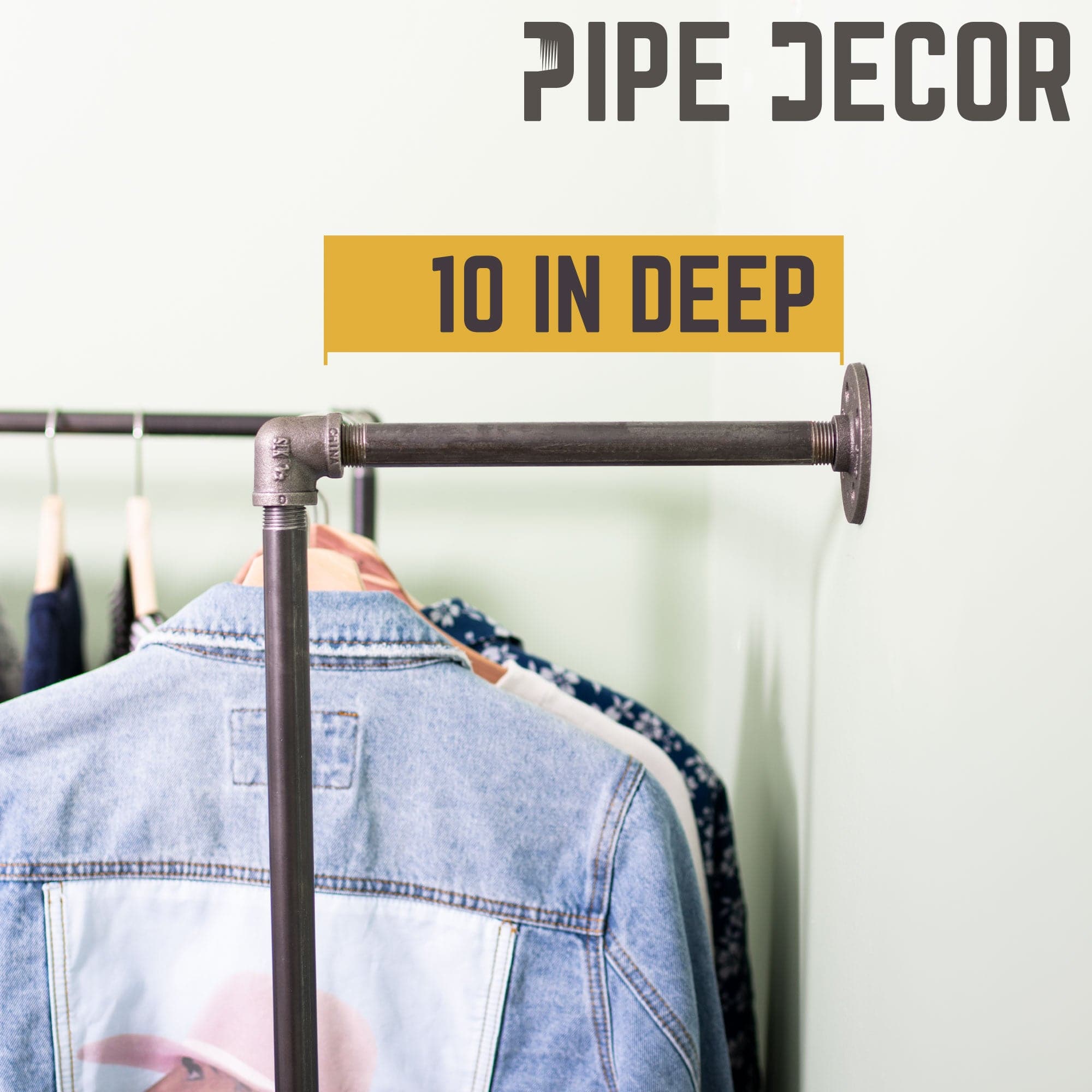 Wall And Floor Mounted Clothing Rack By PIPE DECOR