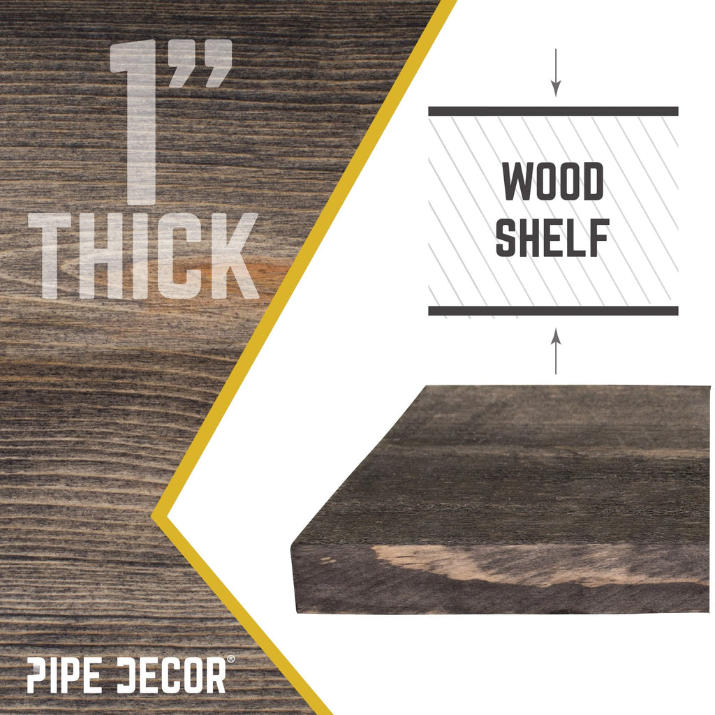 RESTORE Boulder Black 36 in. Wood Shelf (Wood Only)