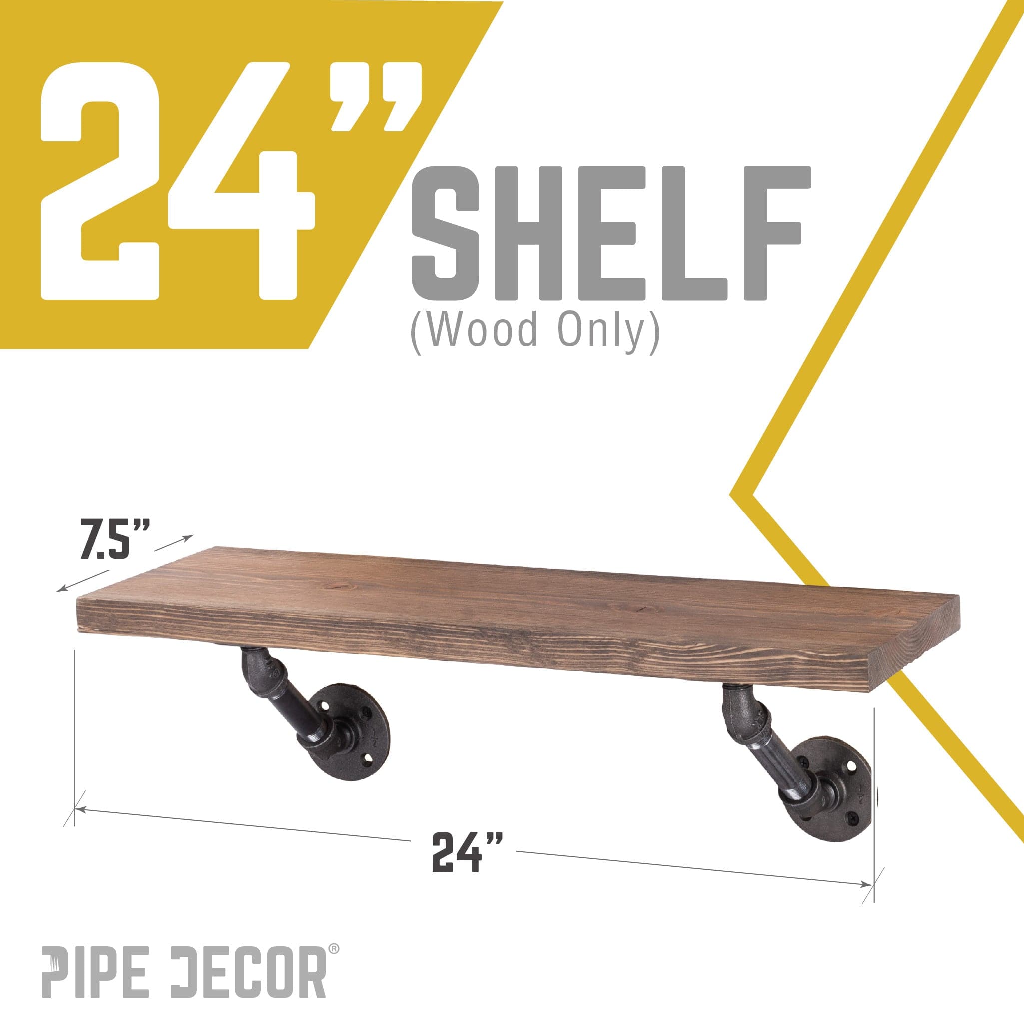 RESTORE Sunset Brown 24 in. Wood Shelf (Wood Only)