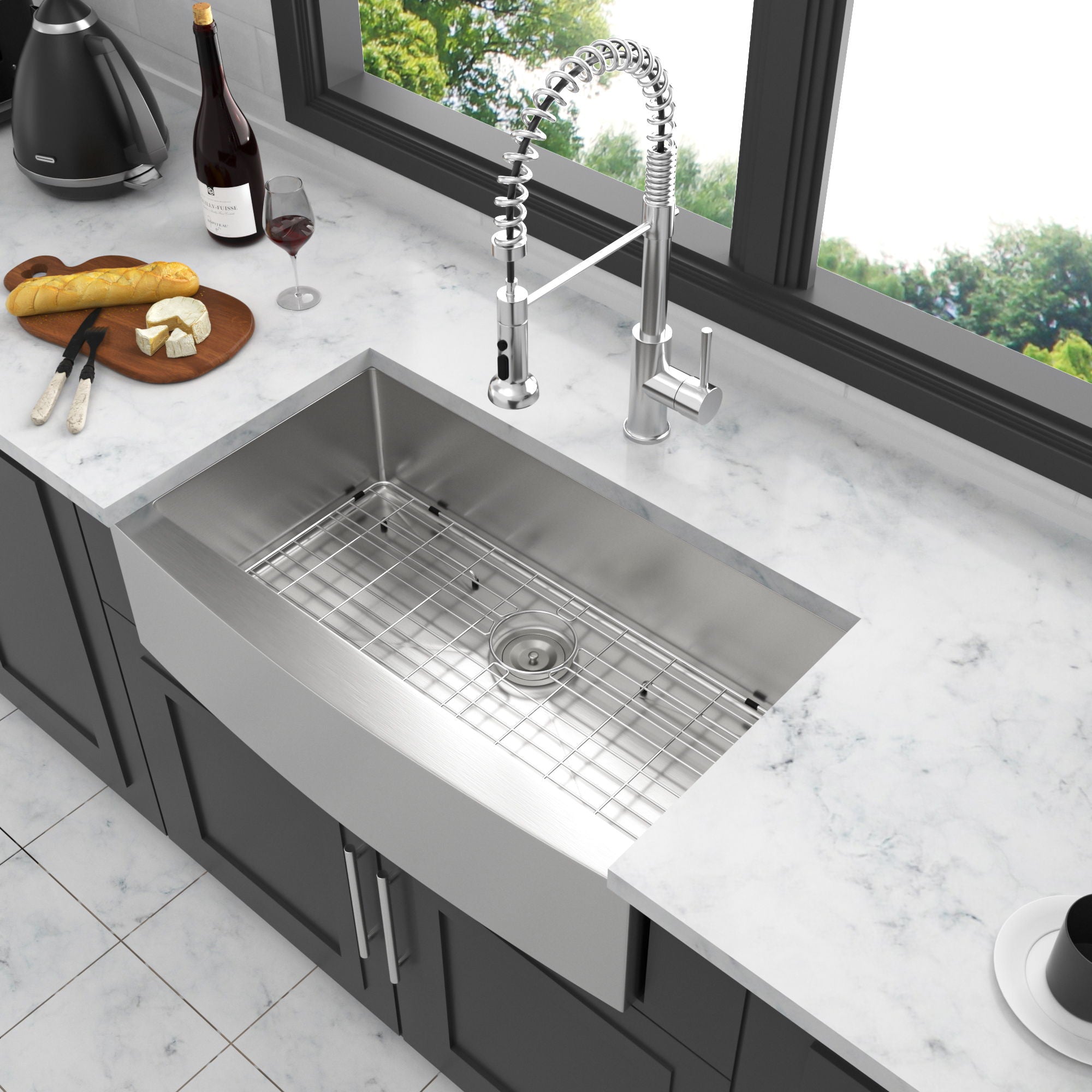 Farmhouse Kitchen Sink Stainless Steel Apron Front