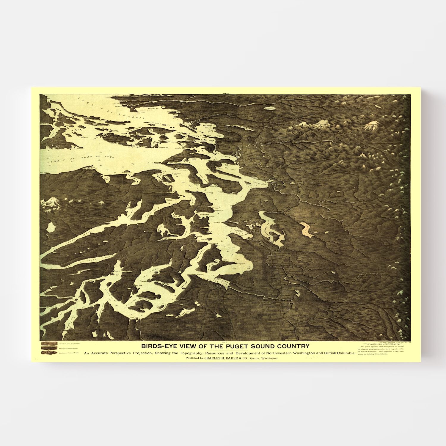 Vintage Map of Washington 1891