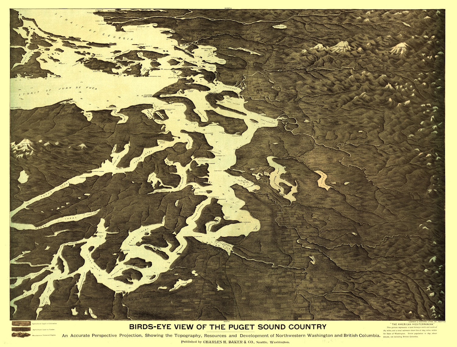 Vintage Map of Washington 1891